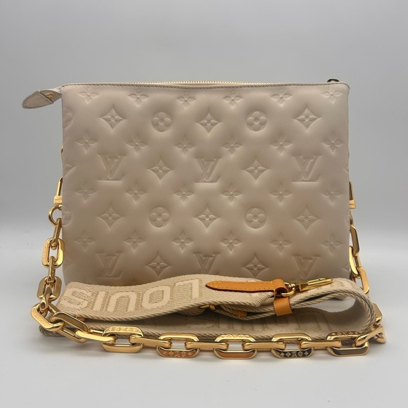 Louis Vuitton Coussin PM Cream Monogram Empreinte Gold Chain Strap - Picture 3 of 16